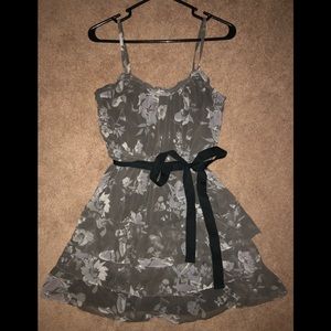 Gray floral dress